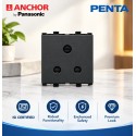 Anchor Penta 6A Socket with Shutter | 3 pin Socket, Black (65203B) Anchor Penta 6A Socket with Shutter | 3 pin Socket, Black (65203B)
