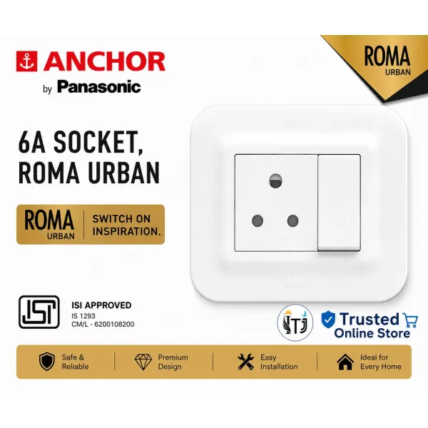 Anchor Roma Urban 6A Socket (2M) - White (66402)
