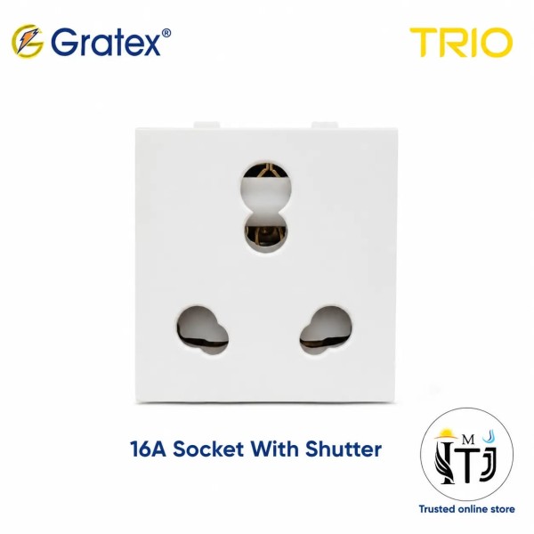 Gratex TRIO 16 Amp  Socket with Shutter 