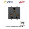 Gratex Adore 6/16A Twin Socket Without Shutter 2M | Grey