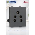 Gratex Adore 6A Socket Without Shutter Porcelain Back 2M | Grey