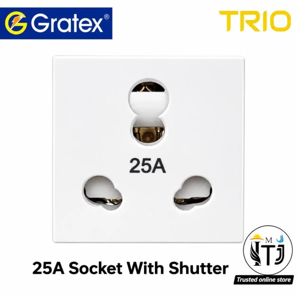 Gratex TRIO 25A Socket With Shutter, 2M