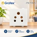 Gratex Petra 6A Socket 2M White Modular Outlet