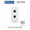 Gratex Petra 6A 2 Pin Socket 1M| White