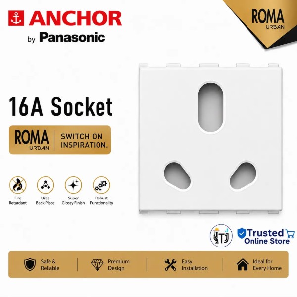 Anchor Roma Urban 16A Socket (2M) - White (66455)