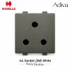 Havells Adiva 6A 3 Pin Socket With Shutter 2M | Grey