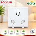 Polycab Etira 6/16A Twin Socket, 3 pin, 2M - White