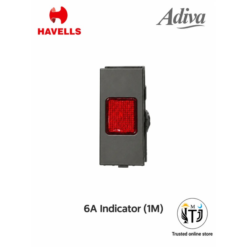 Havells Adiva 6A Indicator Lamp 1M | Grey