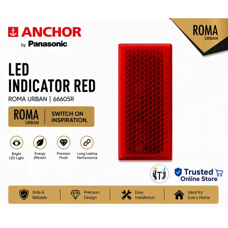 Anchor Roma Uran Led Indicator, Red - 66605R