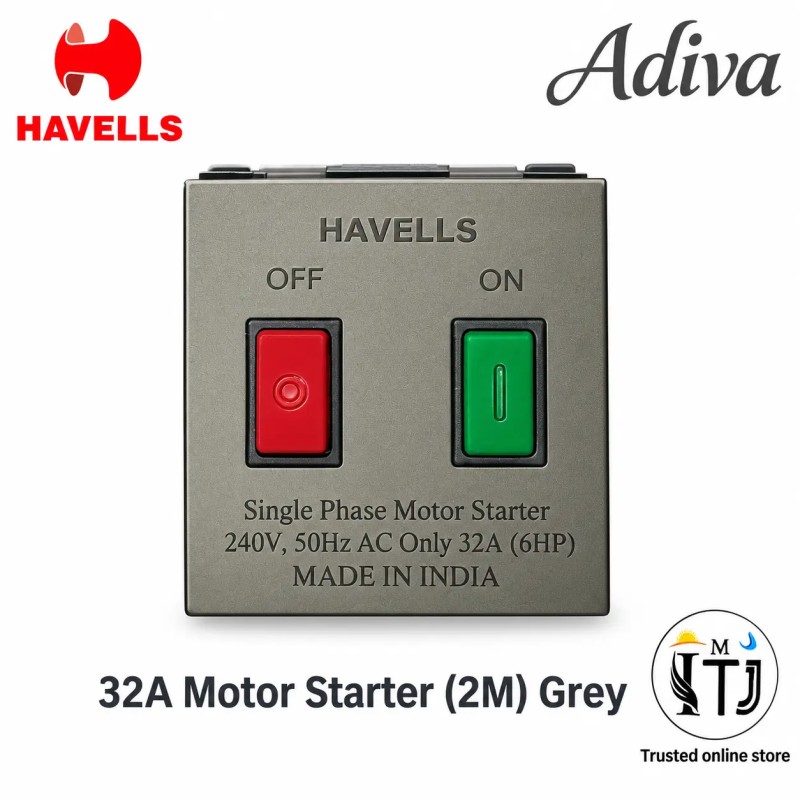 Havells Adiva 32A Motor Starter 2M | Grey Havells Adiva 32A Motor Starter 2M | Grey