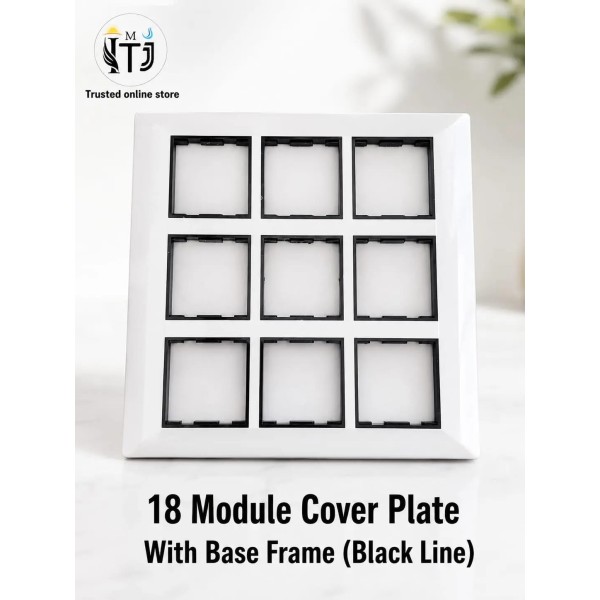 Black Line Sheet 18 Module Cover Plate With Base Frame | White