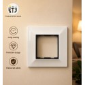 Black Line Sheet 2 Module Cover Plate With Base Frame | White
