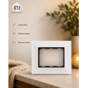Black Line Sheet 3 Module Cover Plate With Base Frame | White