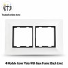 Black Line Sheet 4 Module Cover Plate With Base Frame | White
