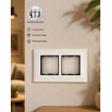 Black Line Sheet 4 Module Cover Plate With Base Frame | White