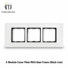 Black Line Sheet 6 Module Cover Plate With Base Frame | White
