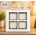 Black Line Sheet 8 Module Cover Plate With Base Frame | White