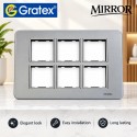 Gratex Mirror 12M Cover Plate with Base Frame (With Silver Line)| Grey Gratex Mirror 12M Cover Plate with Base Frame (With Silver Line)| Grey