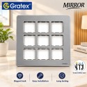 Gratex Mirror 18M Cover Plate with Base Frame (With Silver Line)| Grey