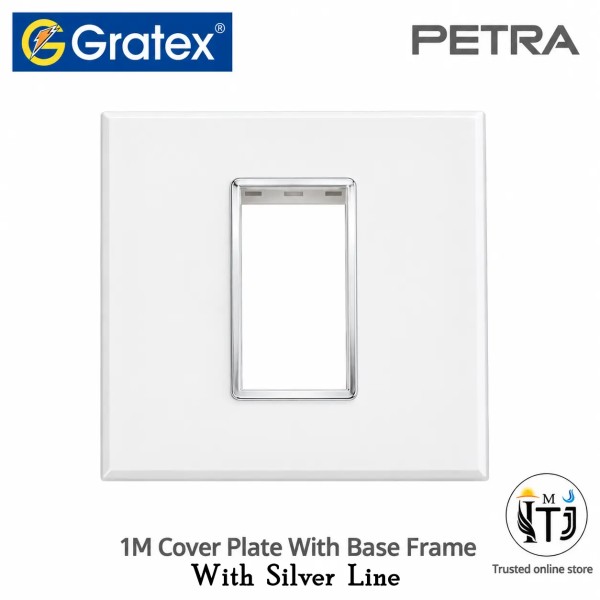 Gratex Petra 1M Cover Plate With Base Frame| With Silver Line