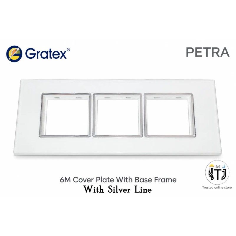 Gratex Petra 6M Cover Plate With Base Frame| With Silver Line Gratex Petra 6M Cover Plate With Base Frame| With Silver Line