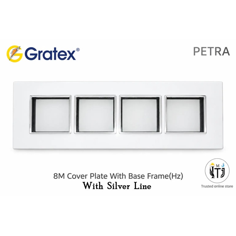 Gratex Petra 8M Cover Plate With Base Frame| With Silver Line Gratex Petra 8M Cover Plate With Base Frame| With Silver Line