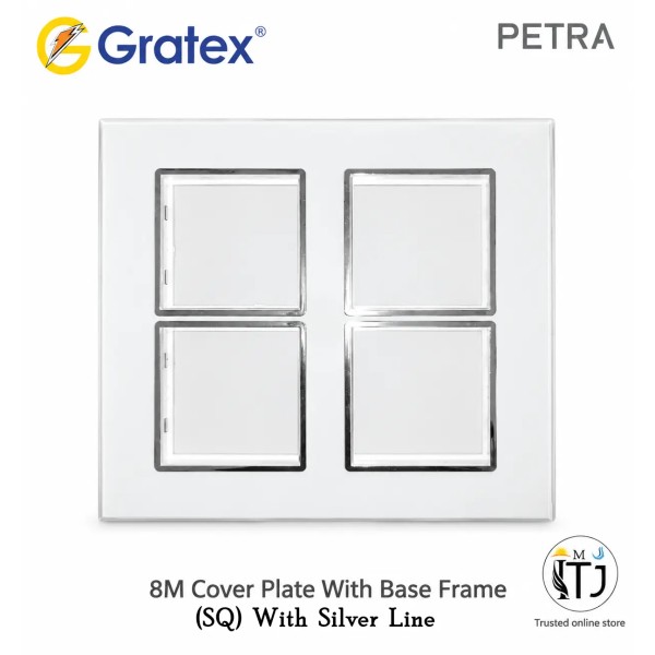 Gratex Petra 8M Cover Plate With Base Frame (SQ)| With Silver Line