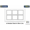 Gratex TRIO 12M Cover Plate With Base Frame | White Chrome
