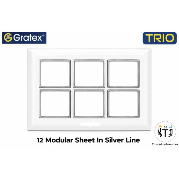 Gratex TRIO 12M Cover Plate With Base Frame | White Chrome