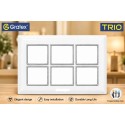 Gratex TRIO 12M Cover Plate With Base Frame | White Chrome Gratex TRIO 12M Cover Plate With Base Frame | White Chrome