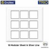 Gratex TRIO 18M Cover Plate With Base Frame | White Chrome