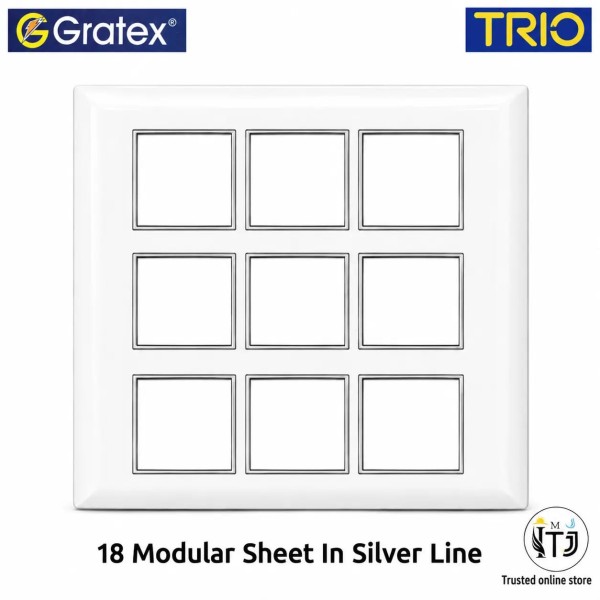 Gratex TRIO 18M Cover Plate With Base Frame | White Chrome
