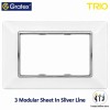 Gratex TRIO 3M Cover Plate With Base Frame| White Chrome