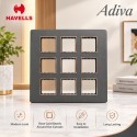 Havells Adiva 18M Cover Plate With Base Frame| Grey With Rose Gold Bezel Havells Adiva 18M Cover Plate With Base Frame| Grey With Rose Gold Bezel