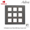 Havells Adiva 18M Cover Plate With Base Frame| Grey With  Rose Gold Bezel