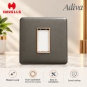 Havells Adiva 1M Cover Plate With Base Frame| Grey With Rose Gold Bezel Havells Adiva 1M Cover Plate With Base Frame| Grey With Rose Gold Bezel