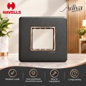 Havells Adiva 2M Cover Plate With Base Frame| Grey With Rose Gold Bezel Havells Adiva 2M Cover Plate With Base Frame| Grey With Rose Gold Bezel