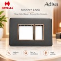 Havells Adiva 3M Cover Plate With Base Frame| Grey With Rose Gold Bezel Havells Adiva 3M Cover Plate With Base Frame| Grey With Rose Gold Bezel