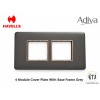 Havells Adiva 4 M Cover Plate With Base Frame| Grey With  Rose Gold Bezel