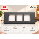 Havells Adiva 6 M Cover Plate With Base Frame| Grey With Rose Gold Bezel Havells Adiva 6 M Cover Plate With Base Frame| Grey With Rose Gold Bezel