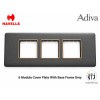 Havells Adiva 6 M Cover Plate With Base Frame| Grey With  Rose Gold Bezel