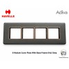 Havells Adiva 8M Cover Plate with Base Frame Hz| Grey With Rose Gold Bezel