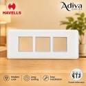 Havells Adiva 6 Module Cover Plate with Base Frame| White Chrome Bezel 