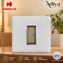 Havells Adiva 1 Module Cover Plate with Base Frame| White Chrome Bezel Havells Adiva 1 Module Cover Plate with Base Frame| White Chrome Bezel