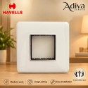 Havells Adiva 2 Module Cover Plate with Base Frame| White Chrome Bezel 