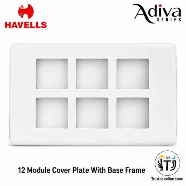 Havells Adiva 12 Module Cover Plate | White