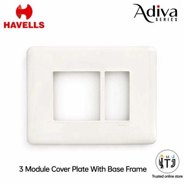 Havells Adiva 3 Module Cover Plate | White