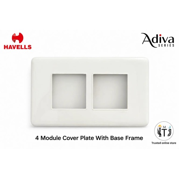 Havells Adiva 4 Module Cover Plate | White