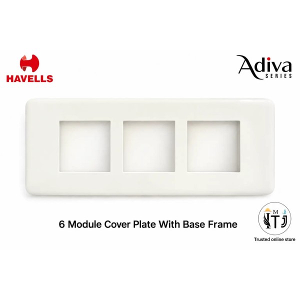Havells Adiva 6 Module Cover Plate | White