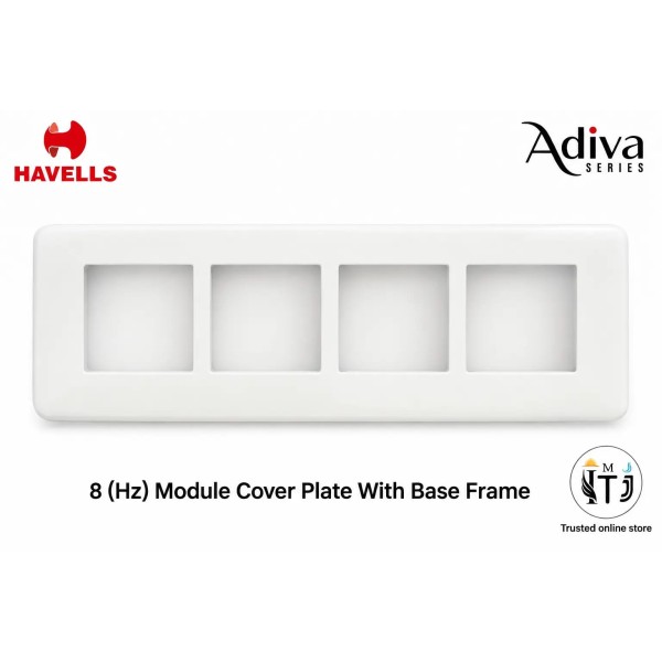 Havells Adiva 8 Module Cover Plate | White